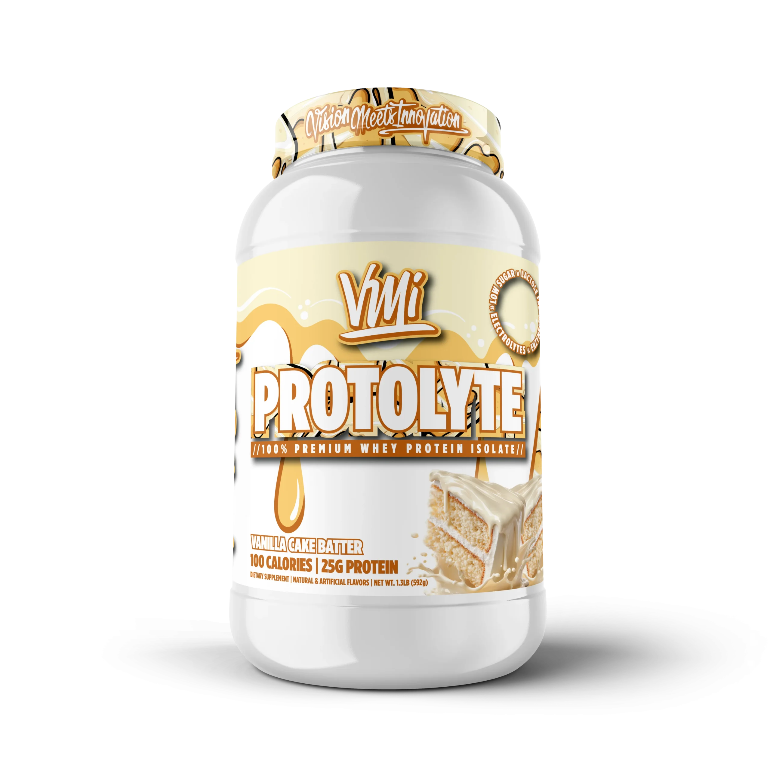 VMI Sports ProtoLyte whey protein isolate tub