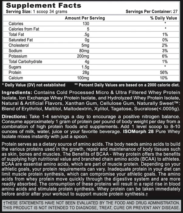 Isomorph 28 Whey Isolate 5lb - Image 2