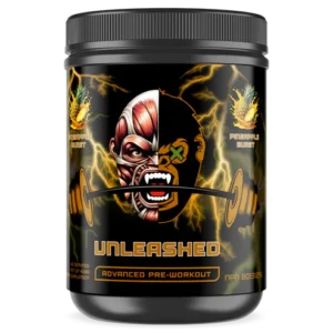 UNLEASHED Pre-Workout Pineapple Burst energy and focus supplement