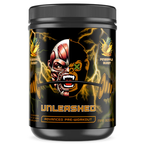 UNLEASHED Pre-Workout Pineapple Burst energy and focus supplement
