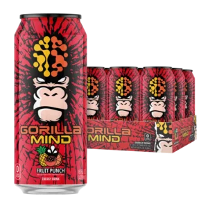 Gorilla Mind Energy Drink Fruit Punch 16 oz can