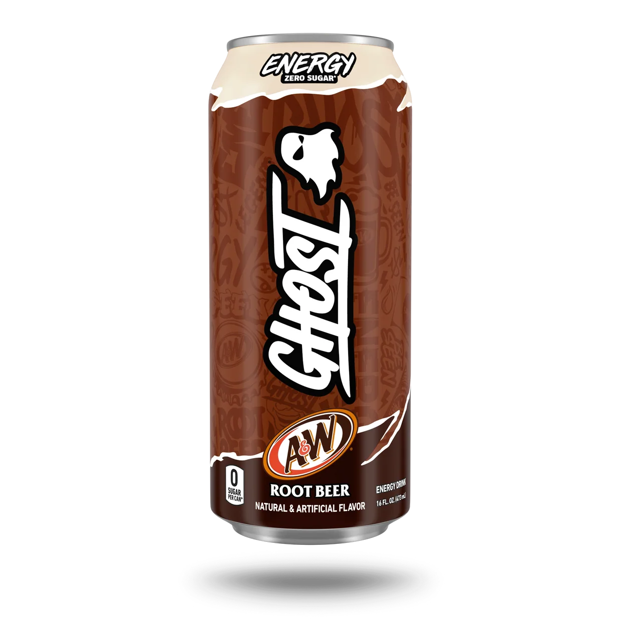 GHOST Energy x A&W Root Beer zero sugar energy drink 16 oz can
