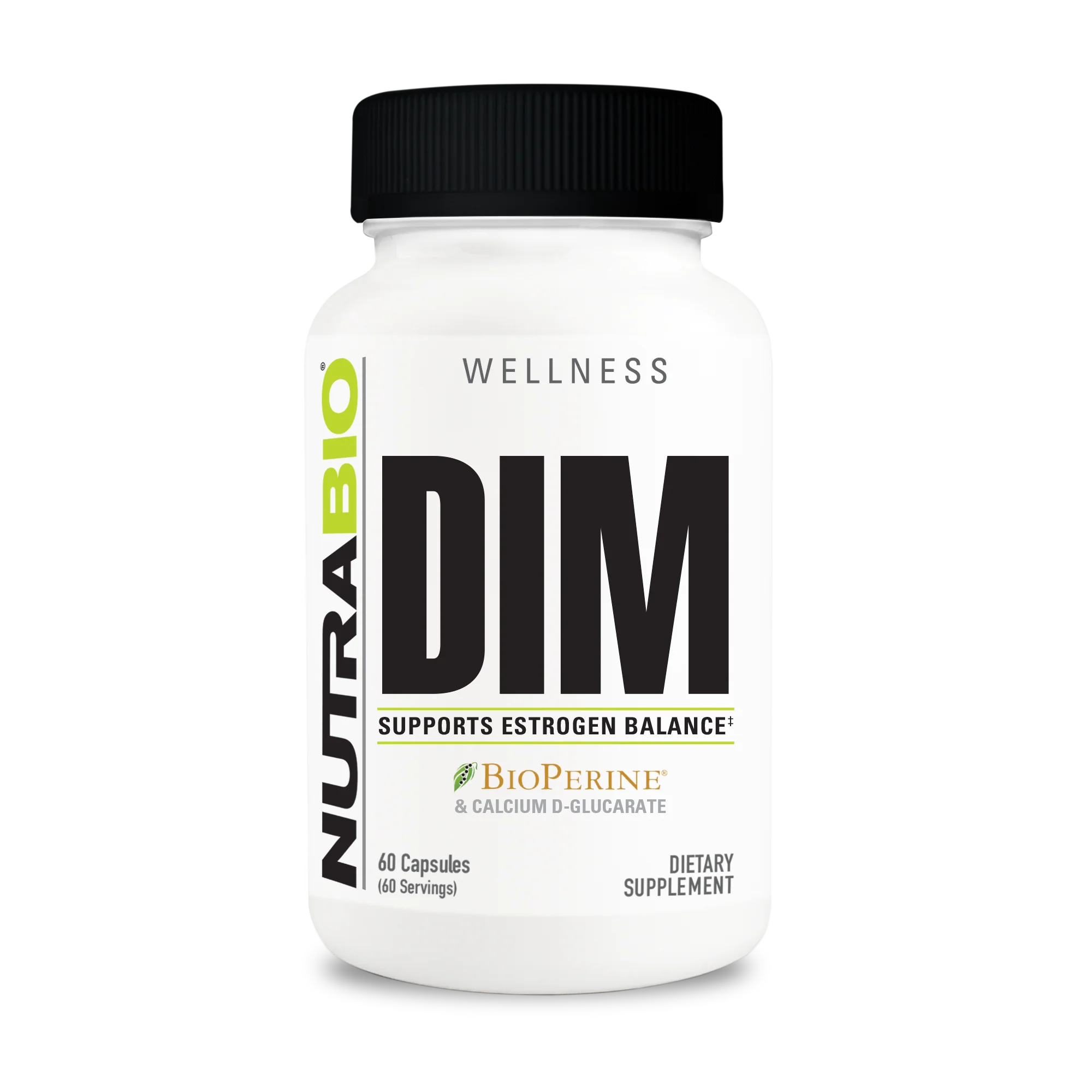 DIM 60 caps diindolylmethane dietary supplement bottle