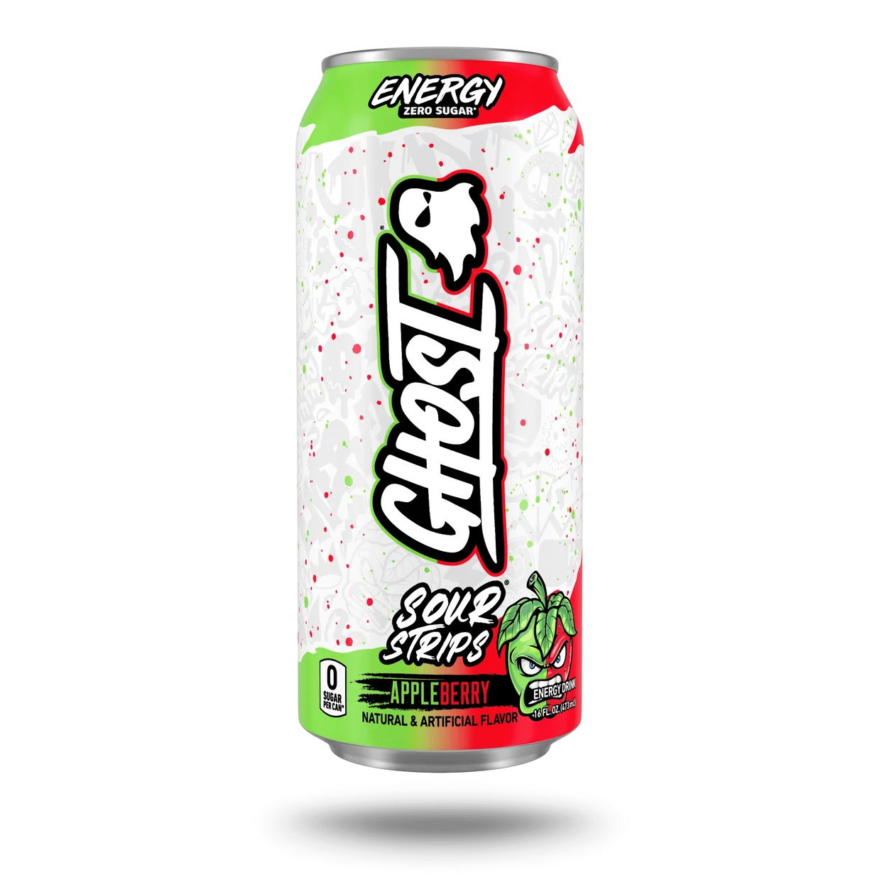 GHOST Energy Sour Strips Appleberry energy drink can