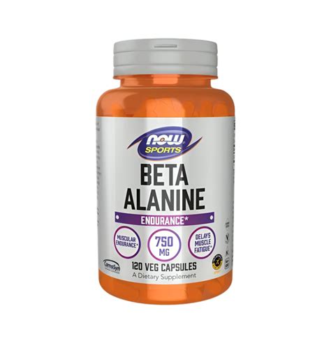 Beta-Alanine 750 mg supplement bottle with 120 capsules